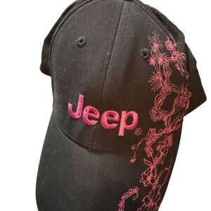 Jeep Black Hat with Pink Design